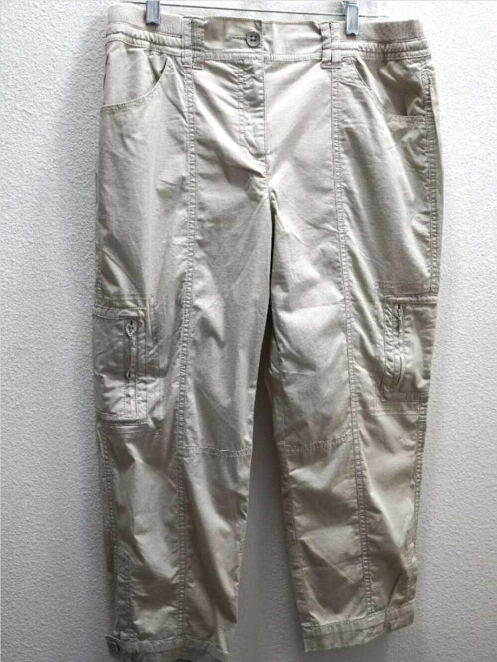 Chico's Tan Crop Utility Pants size 0.5 - Picture 2 of 8